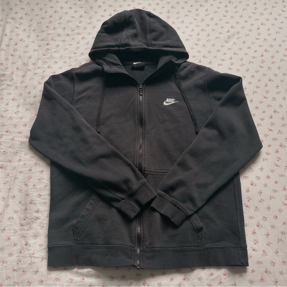 Black Nike zip up fleece hoodie